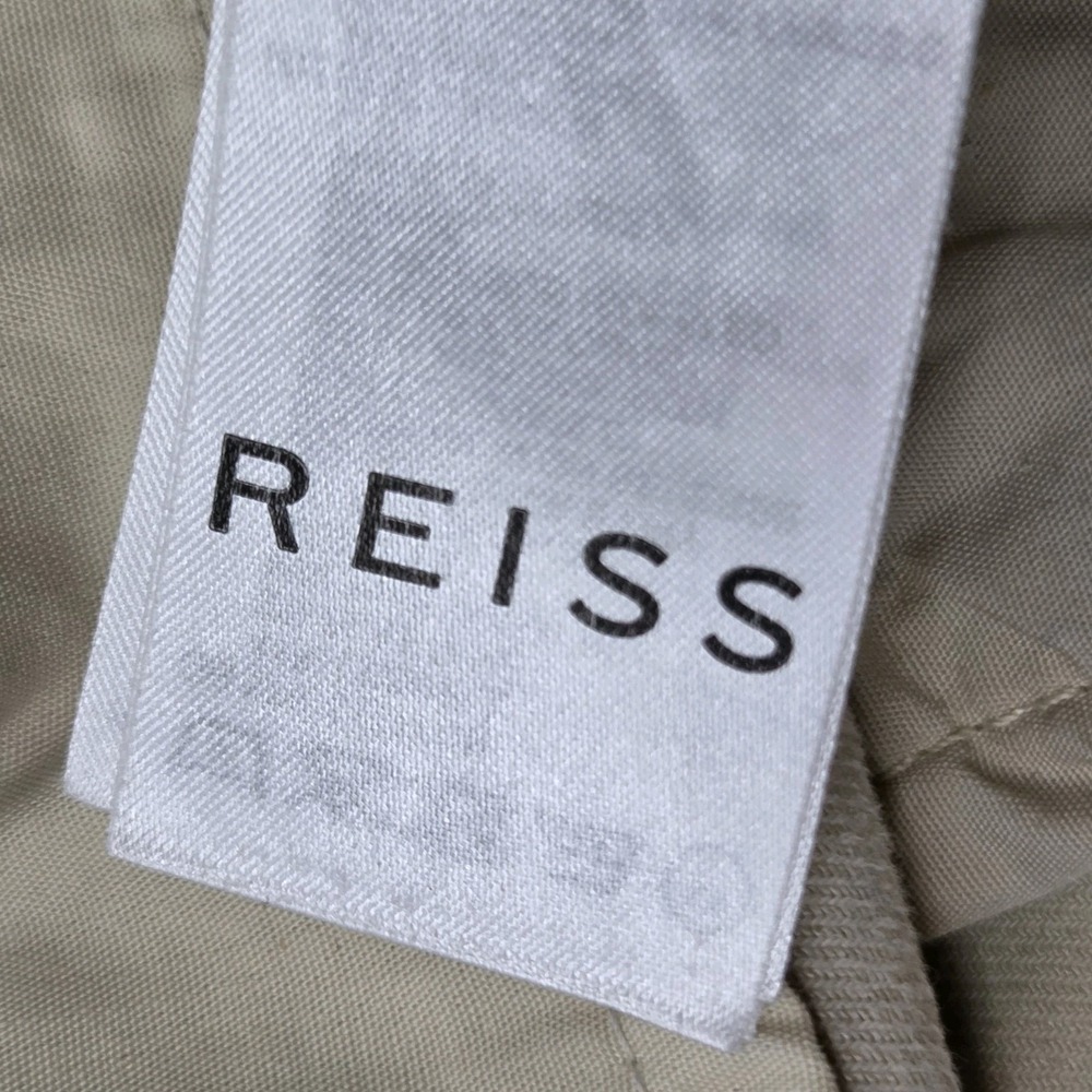 Reiss Men's 5 Pocket Cotton Blend Pant Size 32x27 Beige Cream Stretch - Picture 8 of 10
